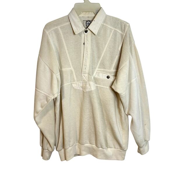 American Vintage Popover Sweater Mens Size Medium Cream - Picture 1 of 7